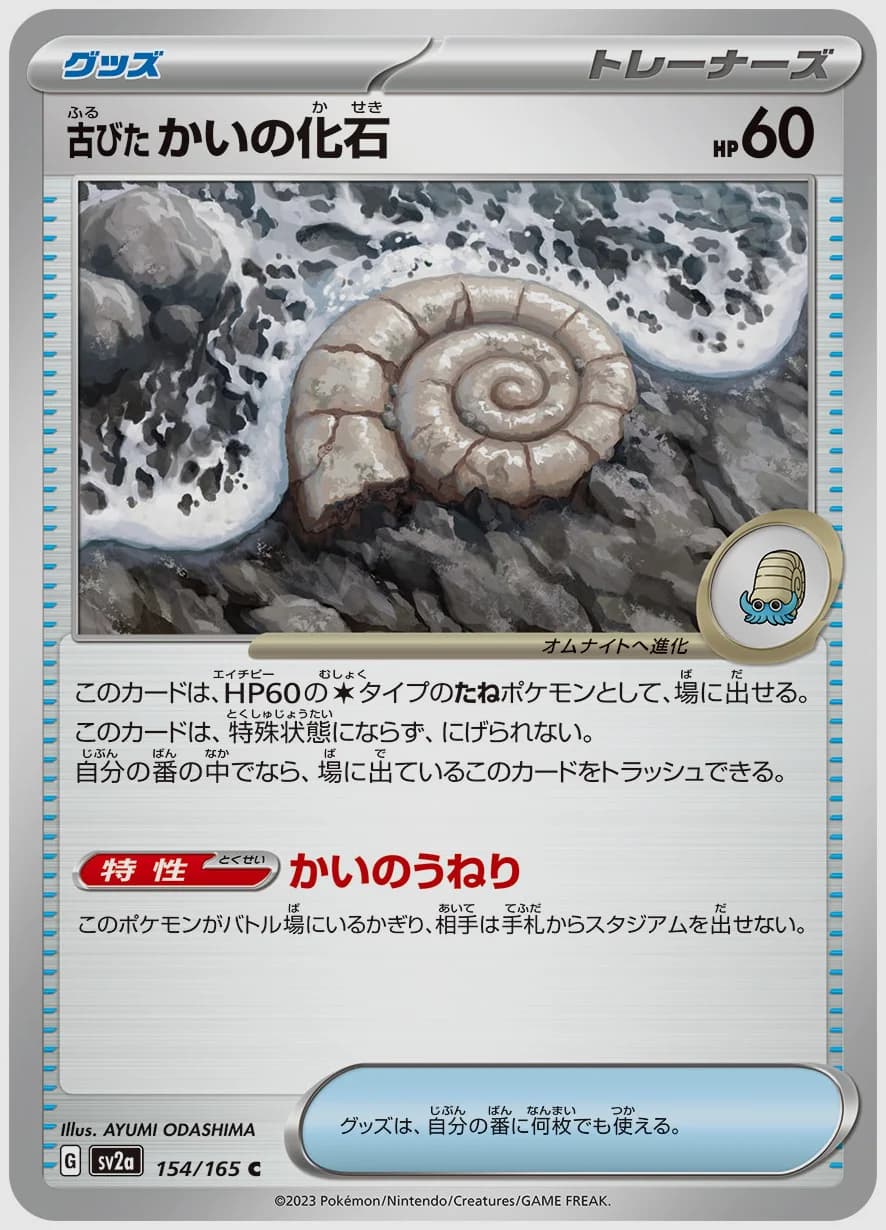 古びたかいの化石